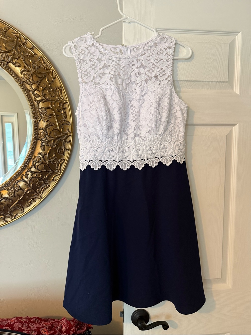 Lilly Pulitzer Navy and White Lace Shift Dress